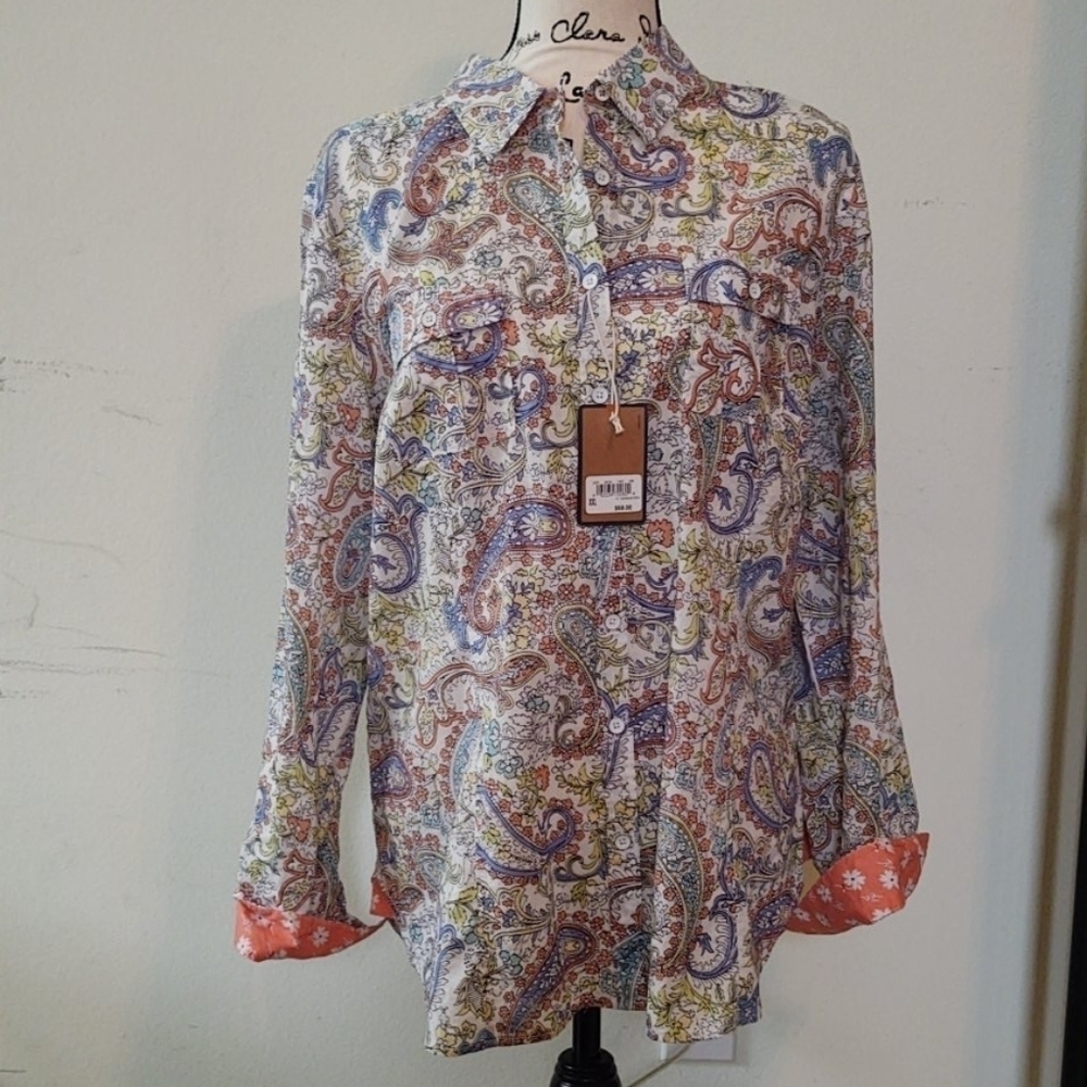 C.G. Bass & Co. Women's Paisley floral long shirt